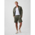 V-7IN LINEN COTTON EASY SHORT MESCULEN GREEN