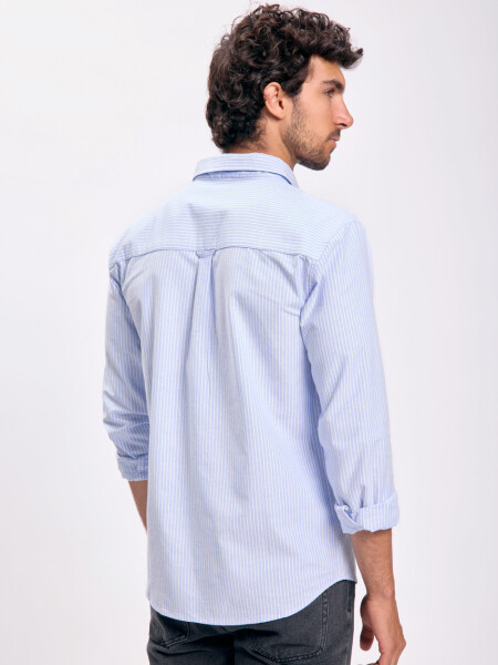 Camisa oxford rayada Blanco