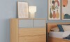 Cómoda 5 Cajones - Madera Maciza Pino/Gris - Square Cómoda 5 Cajones - Madera Maciza Pino/Gris - Square