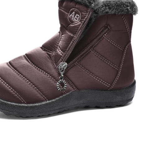 Bota De Abrigo Mujer Corderito Impermeable C/cierre Marron