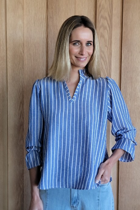 Blusa Copenhague Raya Azul gruesa