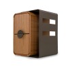 Mesa de luz madera y metal con 2 cajones diseño curvo Mesa de luz madera y metal con 2 cajones diseño curvo