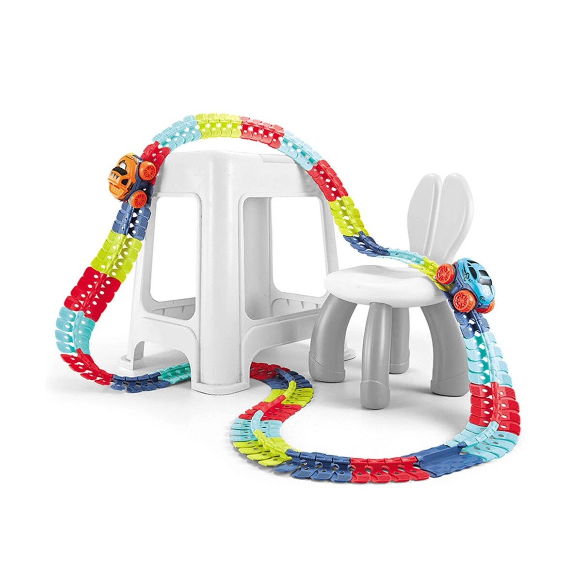 Pista de carrera con auto a batería 