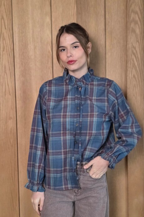 Camisa Allegra Escoces Azul