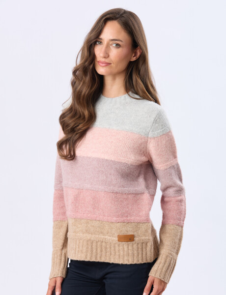 BUZO TEJIDO RAYADO Rosa