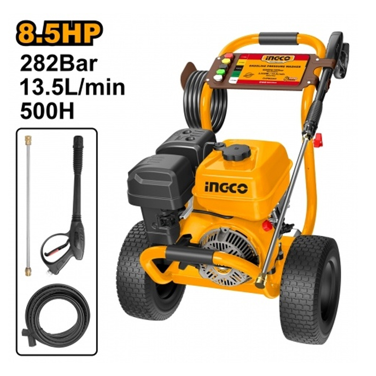HIDROLAVADORA GASOLINA 282 BAR 8.5HP INDUSTRIAL CON ACCESORIOS INGCO GHPW2203 