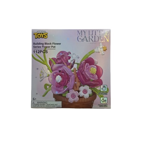 Bloques flor en maceta rosa