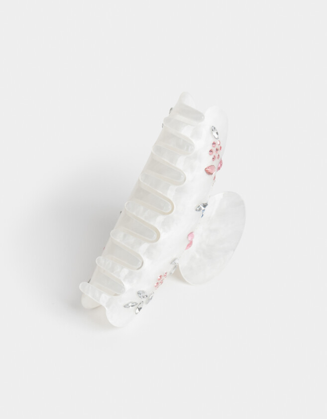 Broche Premium Broche Acrílico Strass - Blanco Crudo
