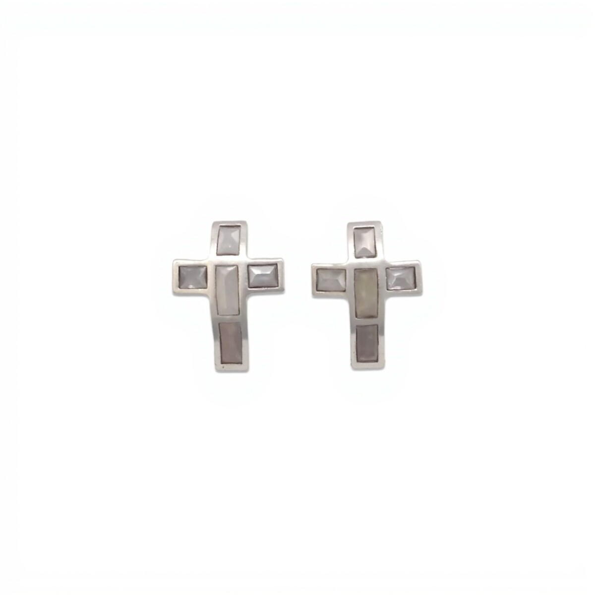 Caravanas Cruz-Plata 925-Piedra Nacar-CA3348 - conpiedra 