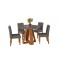 Juego De Comedor 4 Sillas Mesa Redonda - Celeste Gris / Gris