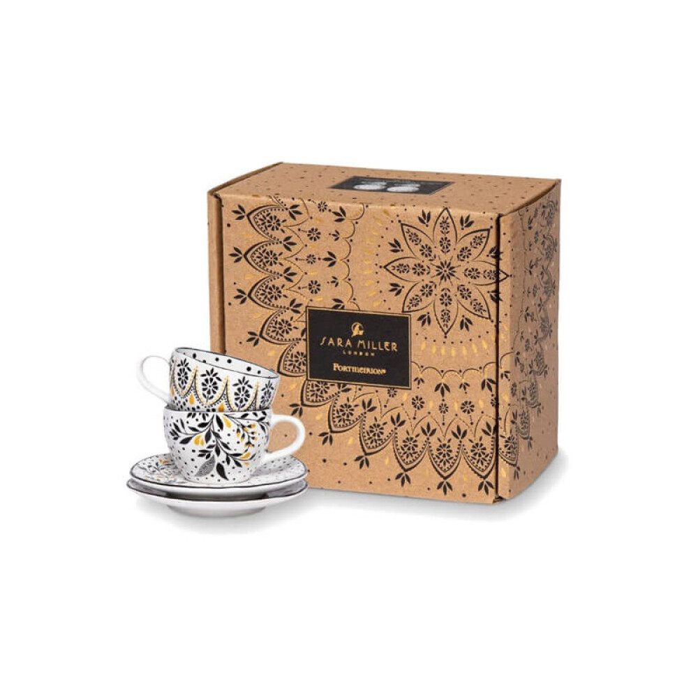 PORTMEIRION S MILLER ARTISANNE NOIR TAZA ESPRESSO C/ PLATITO X2 PORTMEIRION S MILLER ARTISANNE NOIR TAZA ESPRESSO C/ PLATITO X2