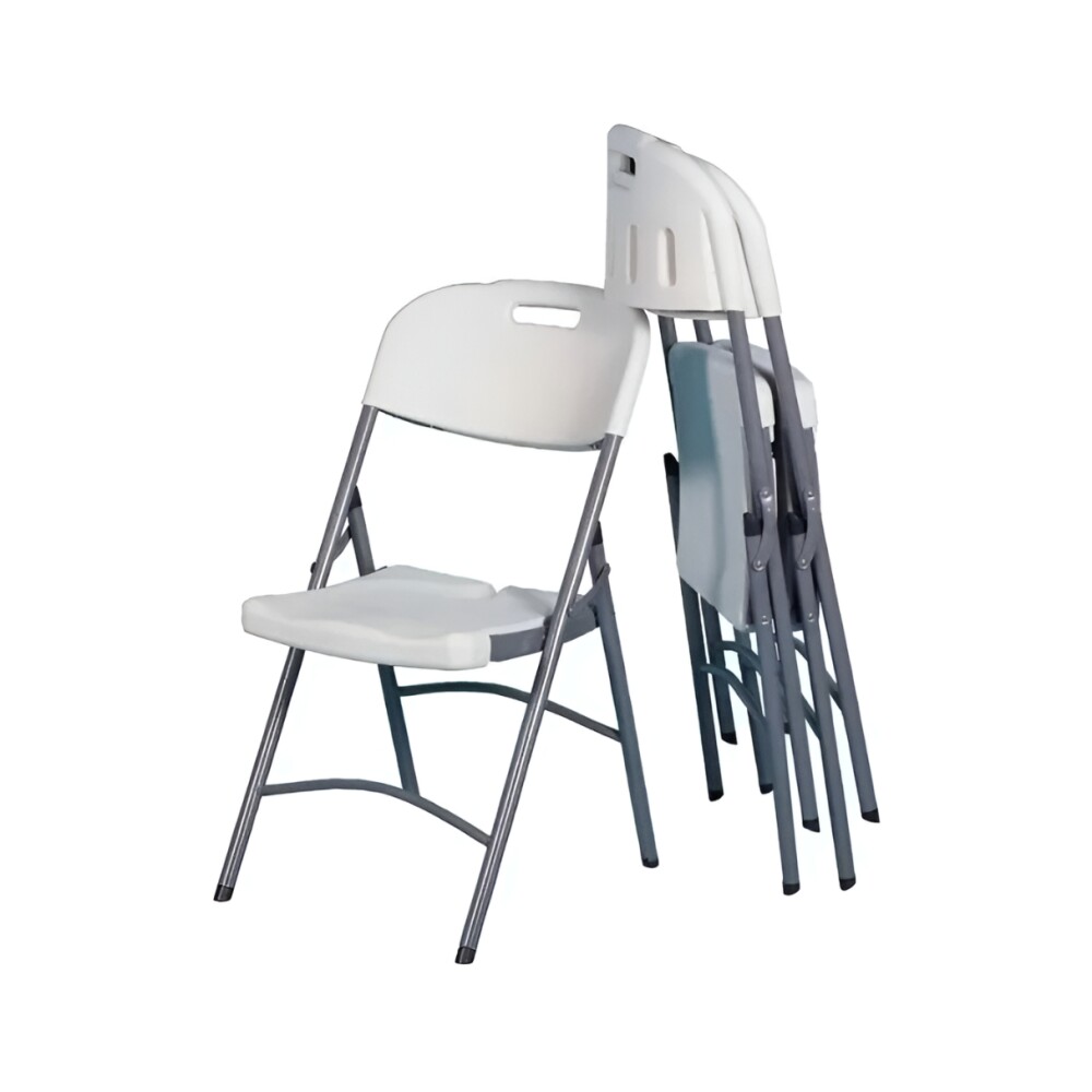 Silla de exterior plegable blanca Silla de exterior plegable blanca