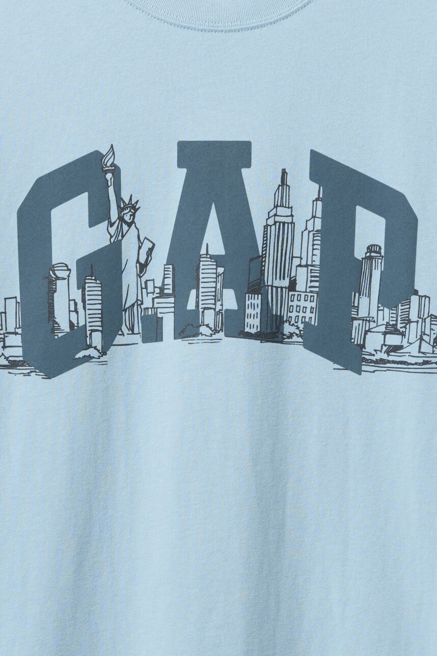 Remera Nyc Logo Gap Hombre Blue Suede