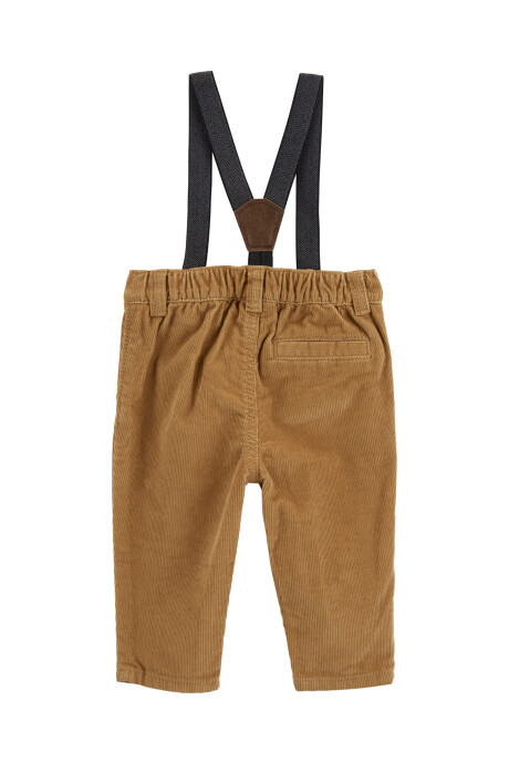 Pantalón de pana, con tiradores, marrón Sin color