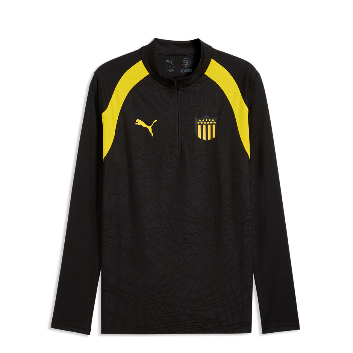 Camiseta de Hombre Puma Cap Training 1/4 Zip Top - Negro - Amarillo 