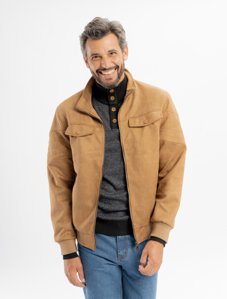 Campera suede Milan camel