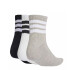 Medias Unisex Adidas 3S Ess C Mid 3P Negro - Blanco - Gris