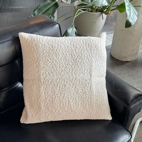 Funda de almohadón Sherpa 45x45cm blanco