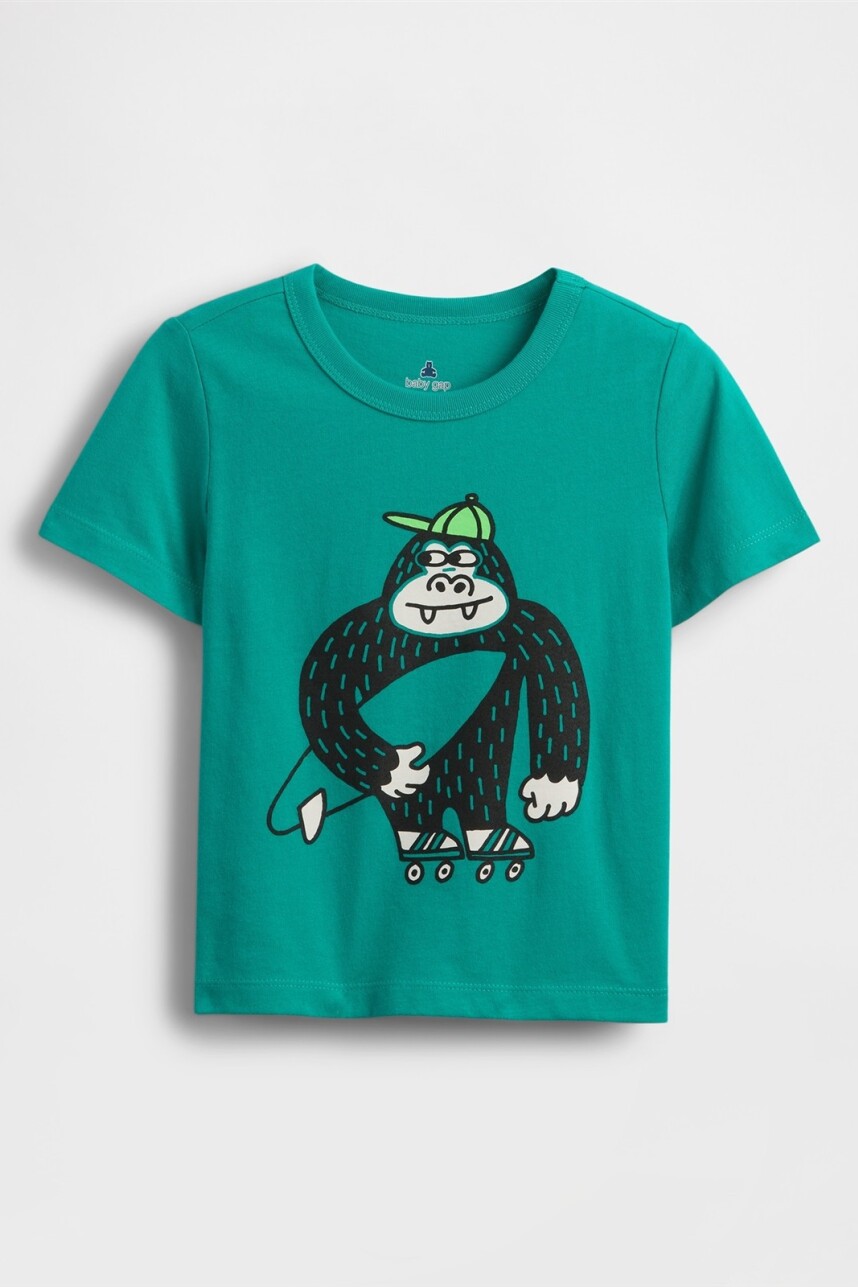 Remera Logo Gap Toddler Niño Green Mirage