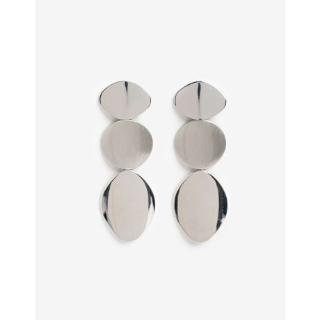 Aros Colgantes Largos Metal Plateado Rodio