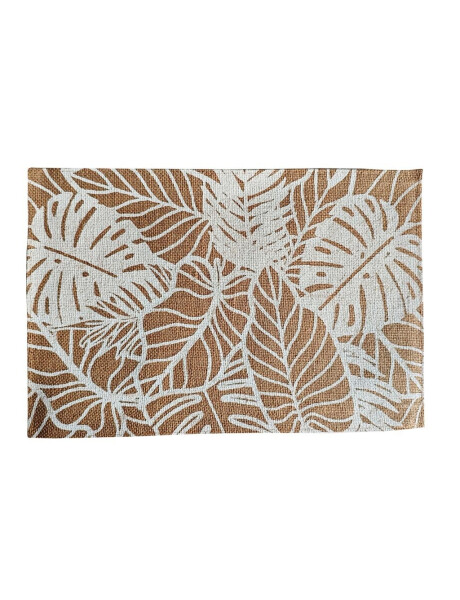INDIVIDIUAL YUTE HOJAS 45x30CM NATURAL/BLANCO INDIVIDIUAL YUTE HOJAS 45x30CM NATURAL/BLANCO