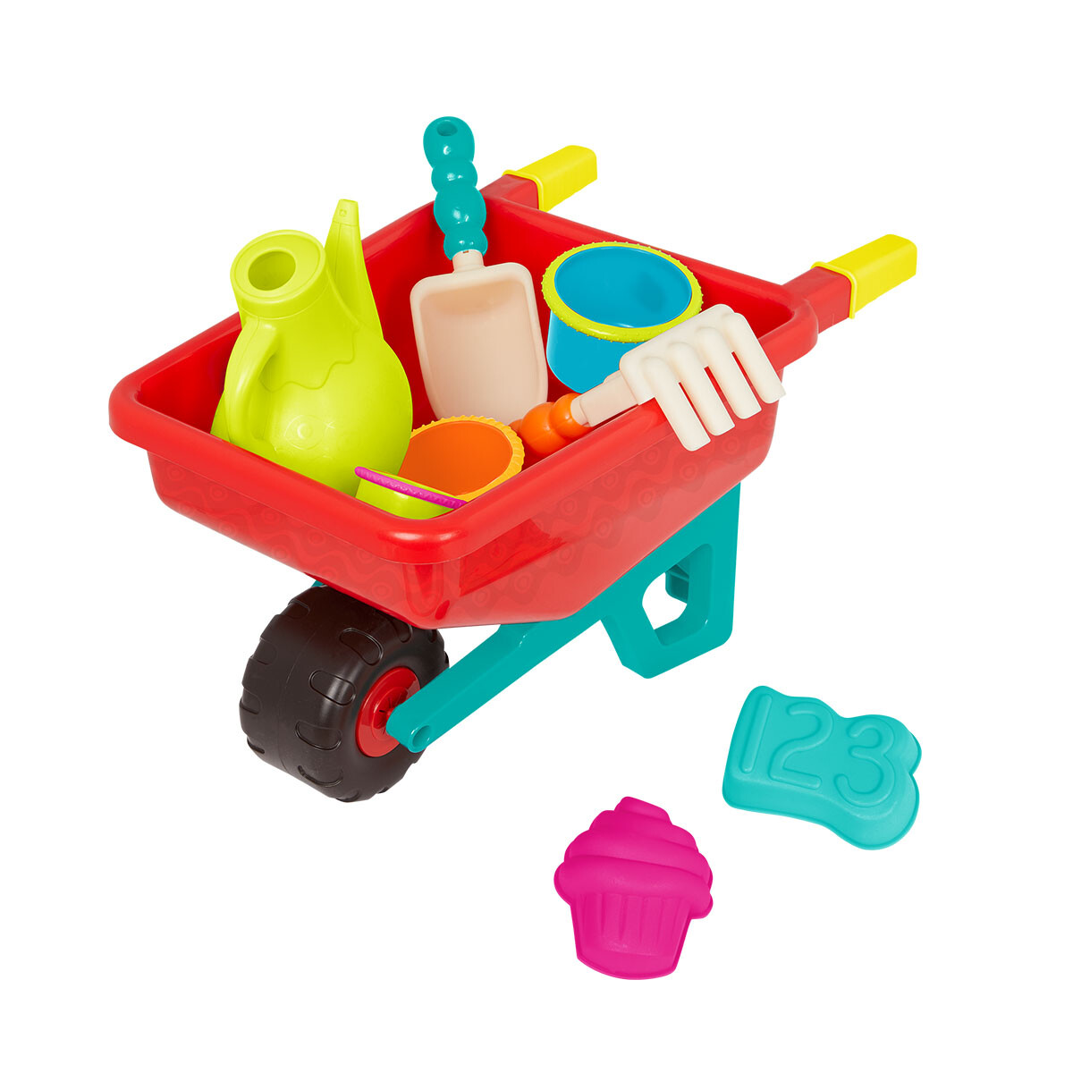 Carretilla y juguetes de playa B. Toys 