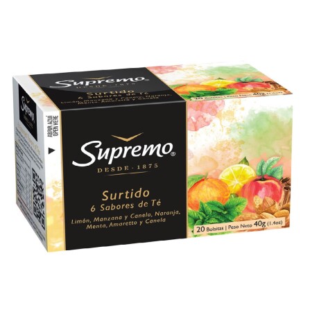 Té Surtidos 6 Sabores Supremo 20 Unidades Té Surtidos 6 Sabores Supremo 20 Unidades