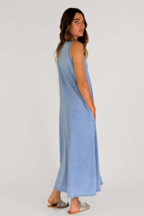 VESTIDO LAZARO Celeste