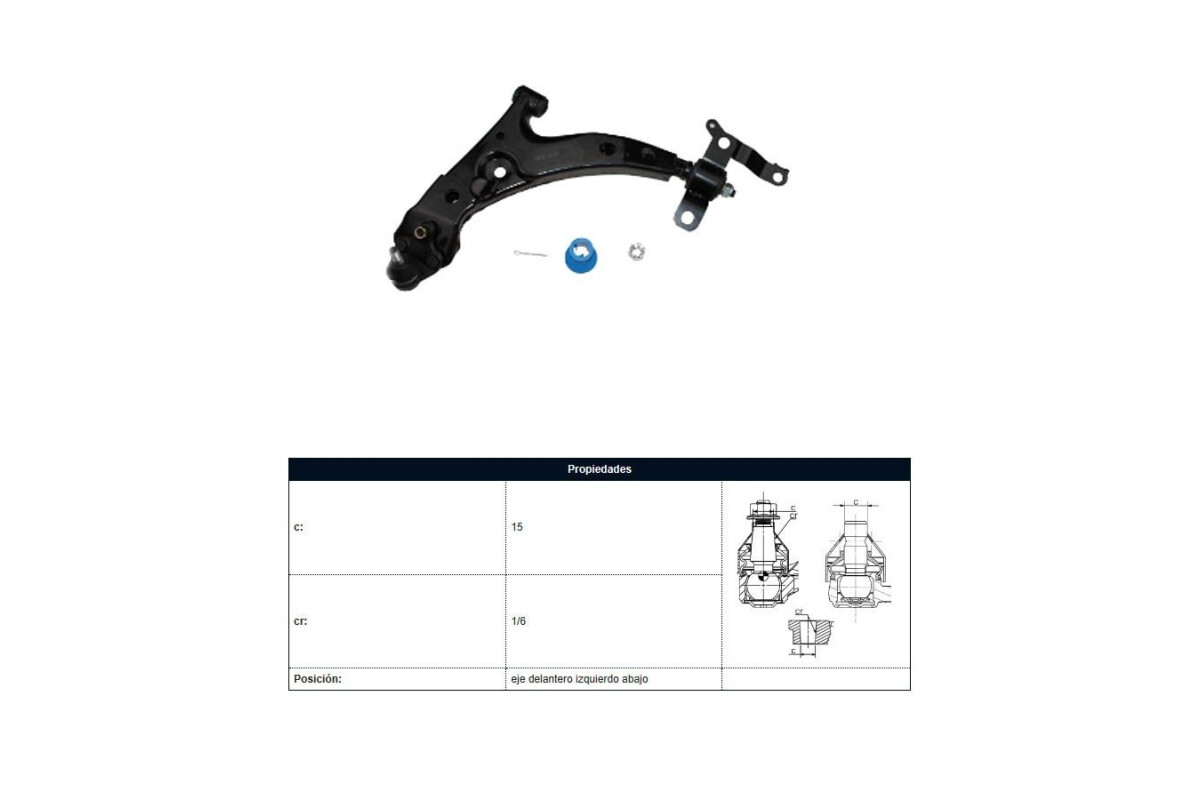Parilla De Suspension Delantera Toyota Corolla 91-95 Izq Parilla De Suspension Delantera Toyota Corolla 91-95 Izq