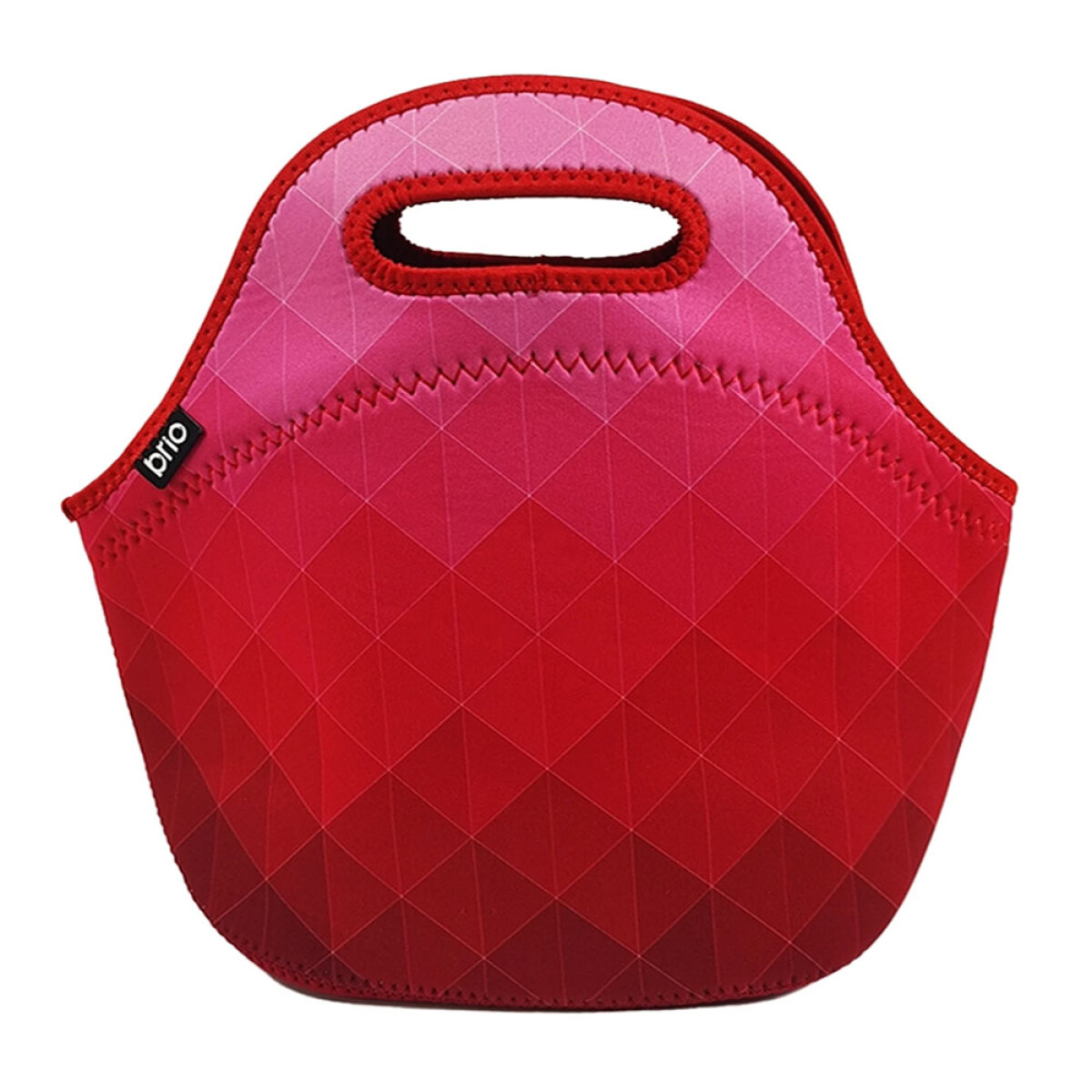 Lunchera de Neopreno Brio Bolso Térmico Bebida Comida c/ Asa - Rombos Rojos 