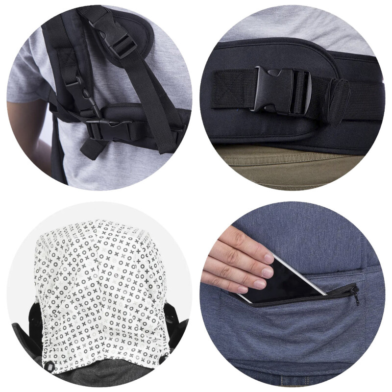 Mochila Porta Bebé Carestino con 3 Posiciones Gris Oscuro
