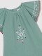 Vestido Bordados A Contraste Verde Nuevo