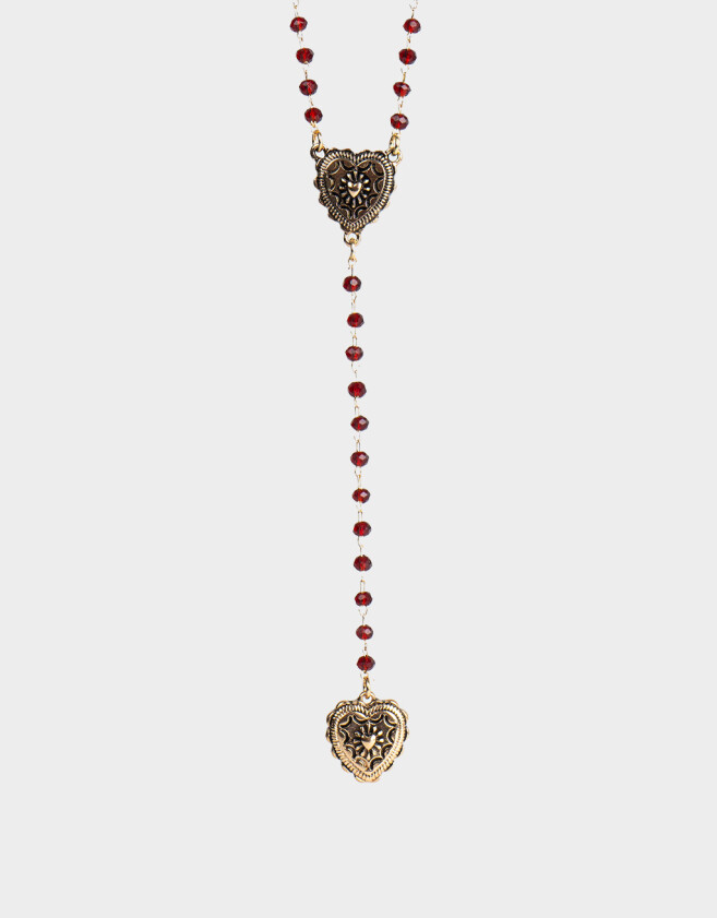 Collares Largos Con corazón Collar Largo Con Corazones - Dorado