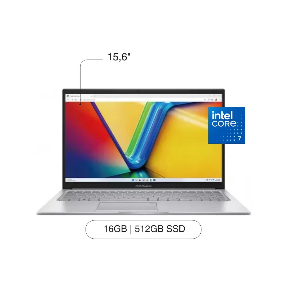 Notebook ASUS Vivobook F1504VAP 15.6' FHD Touch 512GB / 16GB Intel Core 7-150U 