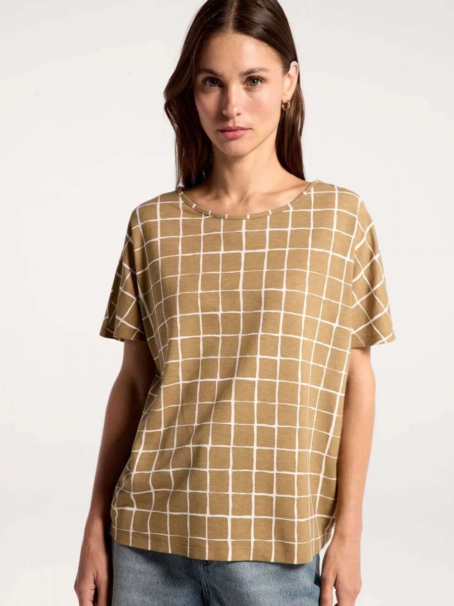 BLUSA ESTAMPADA - MARRÓN 