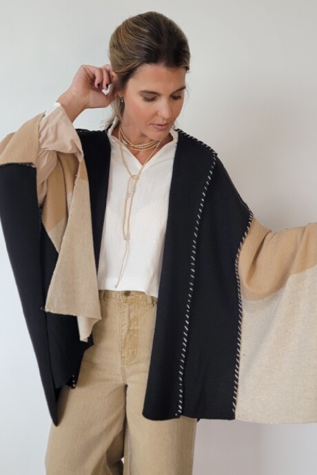 Ruana Bonn Lambswool Negro