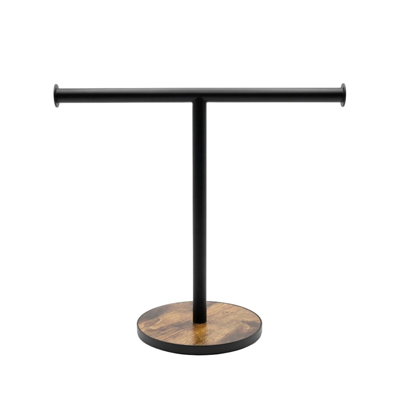 PORTA TOALLA DE MANOS METAL NEGRO 15X35CM Unica