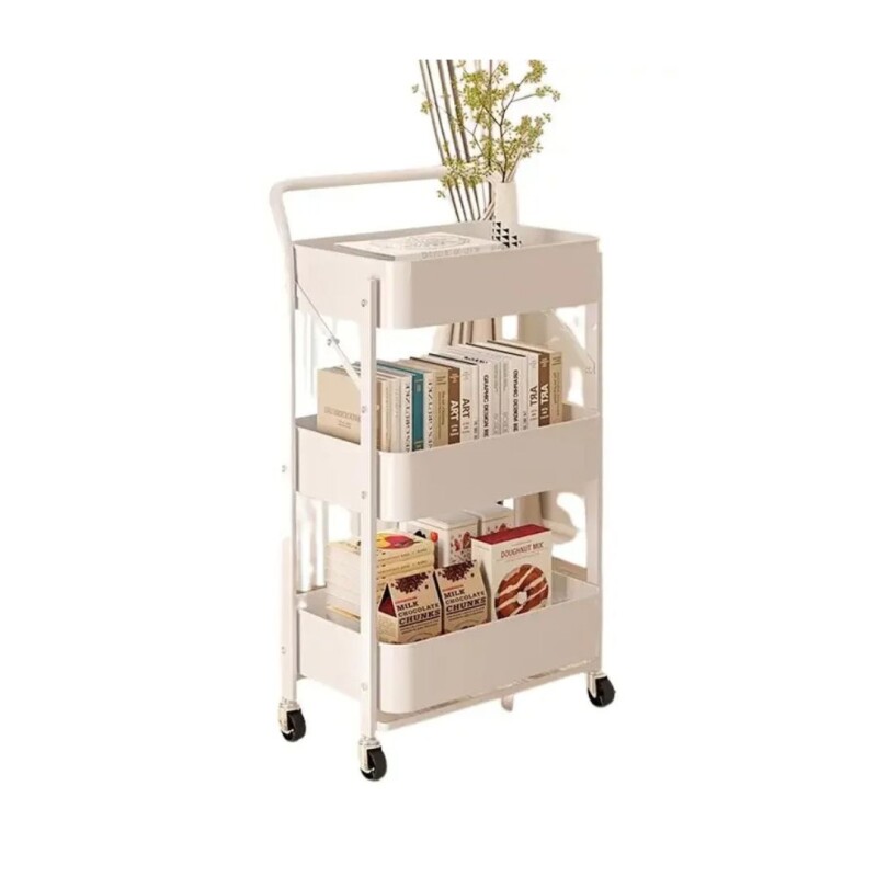 Carrito Organizador Plegable Con Ruedas 3 Niveles Multiuso Blanco Carrito Organizador Plegable Con Ruedas 3 Niveles Multiuso Blanco