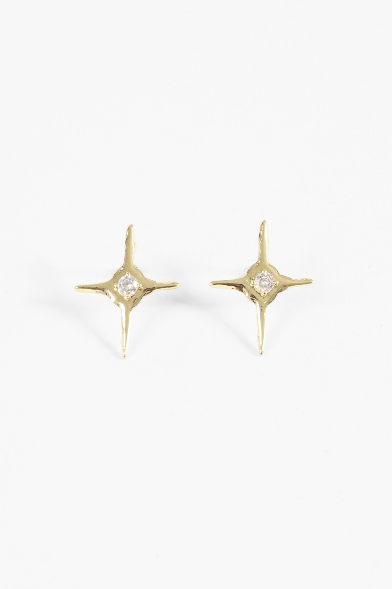 Caravanas estrellas strass dorado