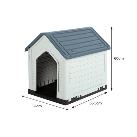 Casa Cucha Mascota Perro 60x66x52 Resistente + Piso Gris