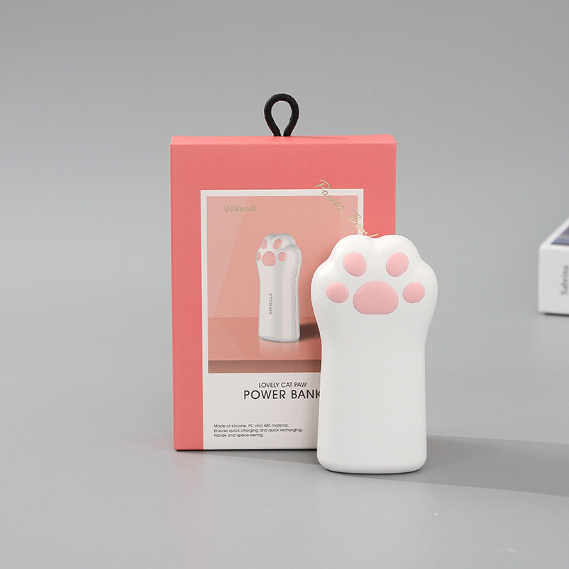 Power Bank 5000 Mah - P16 - Patita De Gato - Blanco Unica