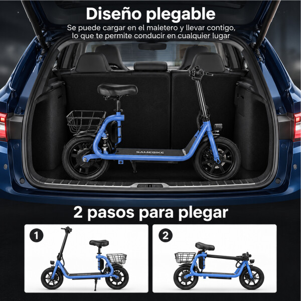 Monopatín Bicicleta Scooter Samebike Sm-c02 500w BLANCO