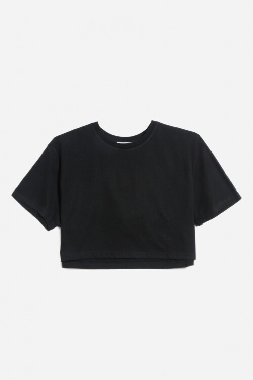 Remera oversized cropped NEGRO
