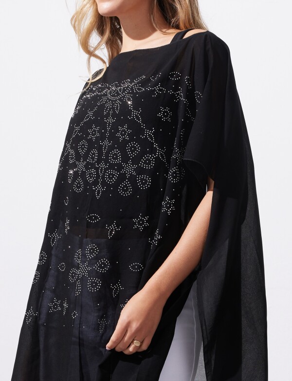 Poncho Noche NEGRO/PLATEADO