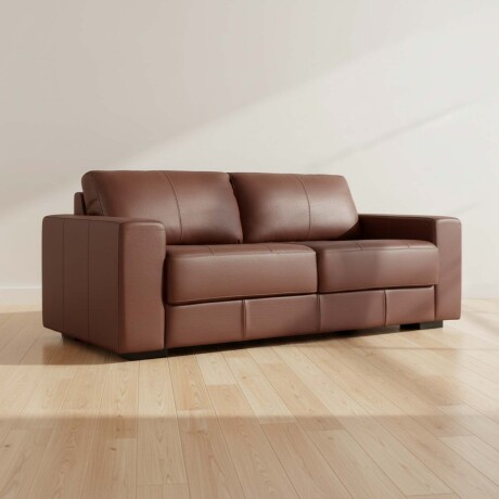 SILLÓN 3 CUERPOS CUERO-100-NATURAL MARRON TEXAS CARAMELO