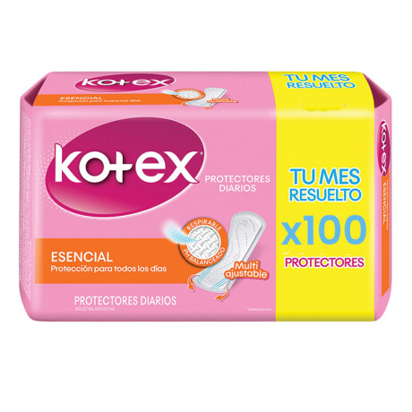 KOTEX ESENCIAL PROTECTORES DIARIOS 100 UNIDADES KOTEX ESENCIAL PROTECTORES DIARIOS 100 UNIDADES
