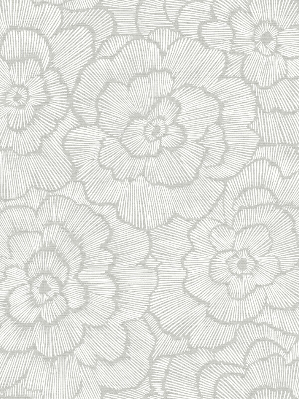 COLECCIÓN PACIFICA - PERIWINKLE LIGHT GREY TEXTURED FLORAL - N/A