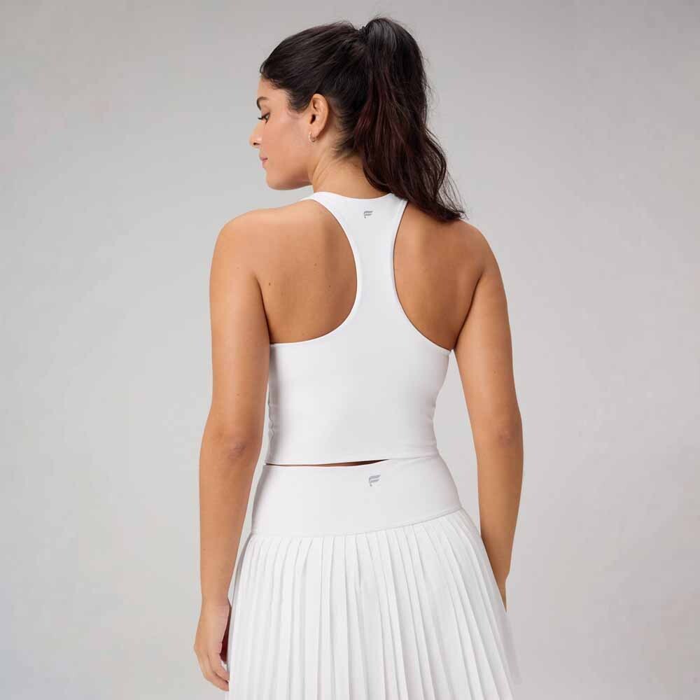 Tank Anywhere Cropped Built-In Bra Tank Mujer Classic White