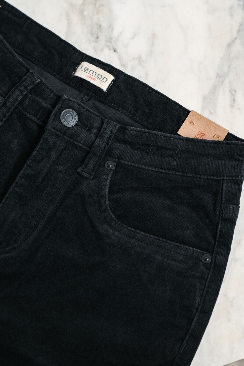 Crop Flare Corduroy Negro