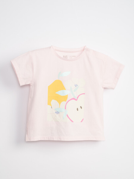 Remera manga corta estampa Manzana Rosa